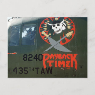 C-130 ☆ HERCULES TRANSPORT AIRCRAFT NOSE ART POSTCARD