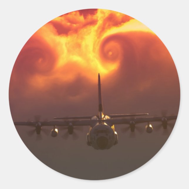 C-130 vortex classic round sticker (Front)