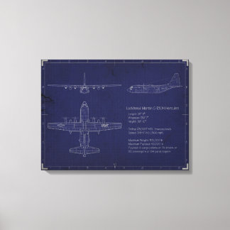 C-130H Blueprint on Canvas