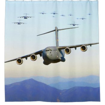 C-17 Globemaster Iii Military Aircraft Shower Curtain by InsideOut_Tees at Zazzle