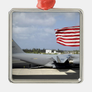 C-17 Globemaster III sits on the flightline Metal Ornament