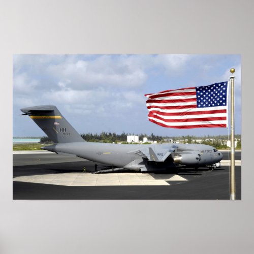 C_17 Globemaster III sits on the flightline Poster