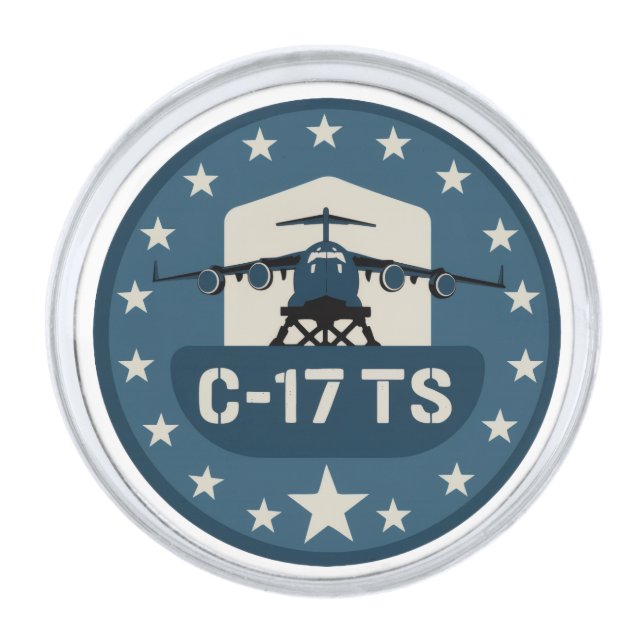 C-17TS PATCH SILVER FINISH LAPEL PIN (Front)
