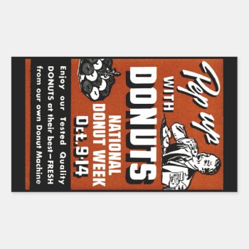 C. 1935 Pep Up With Donuts Poster Rectangular Sticker by historicimage at Zazzle