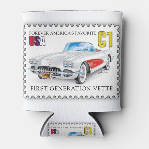 C_1 VETTE Stamp Design Can Cooler