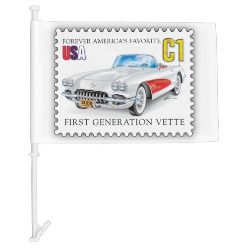 C_1 VETTE Stamp Design Car Flag