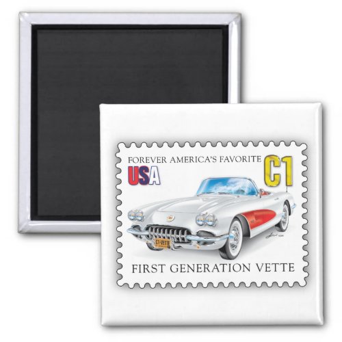 C_1 VETTE Stamp Design Magnet