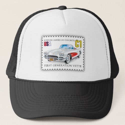 C_1 VETTE Stamp Design Trucker Hat