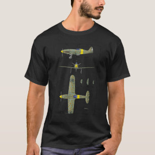 C 200 Saetta Italian WW2 Fighter Plane Diagram 1 T-Shirt