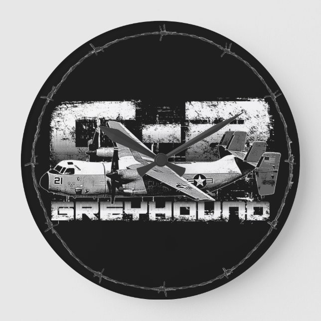 C-2 Greyhound Round (Large) Wall Clock (Front)