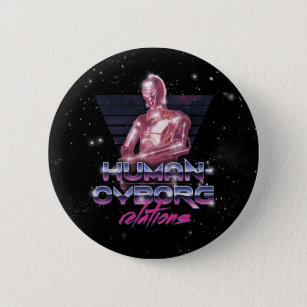 C-3PO: Human-Cyborg Relations Synthwave Graphic Button