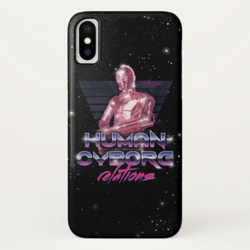 C_3PO Human_Cyborg Relations Synthwave Graphic iPhone X Case