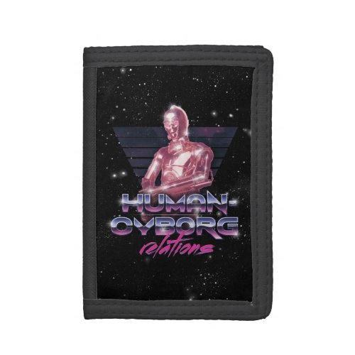 C_3PO Human_Cyborg Relations Synthwave Graphic Trifold Wallet