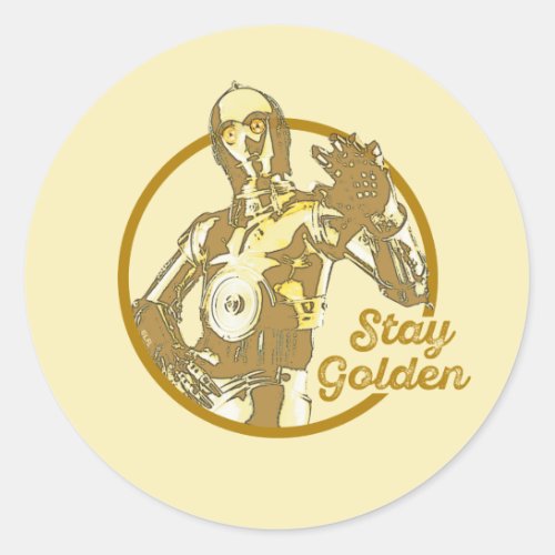 C_3PO Stay Golden Classic Round Sticker
