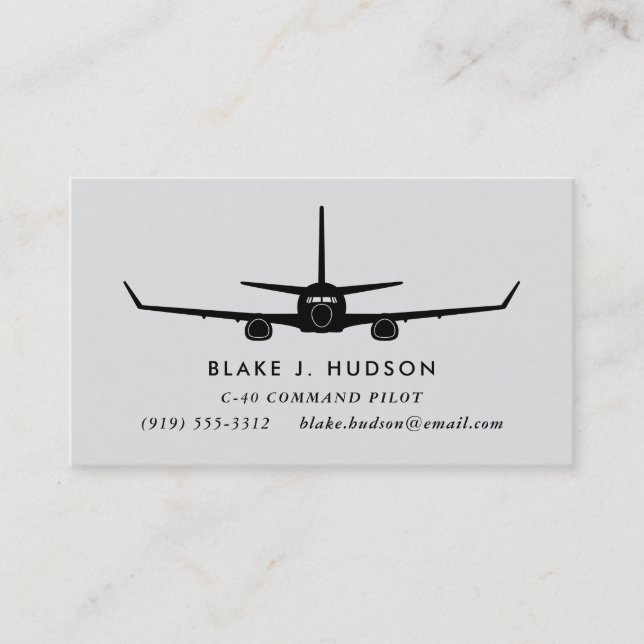 C-40 737 Silhouette Pilot Business Card (Front)