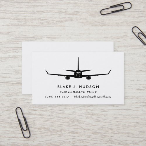 C_40 737 Silhouette Pilot Business Card