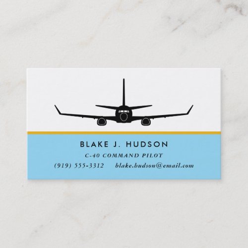 C_40 737 Silhouette Pilot Business Card