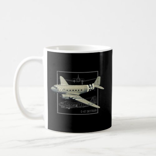 C_47 Skytrain Dakota Military Transport Plane Coffee Mug