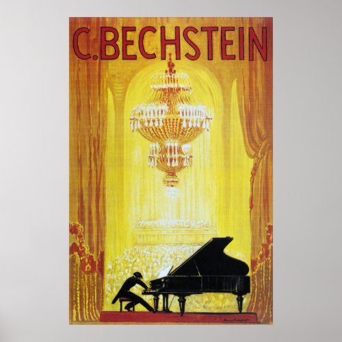 C Bechstein Vintage Piano Advertisement Poster