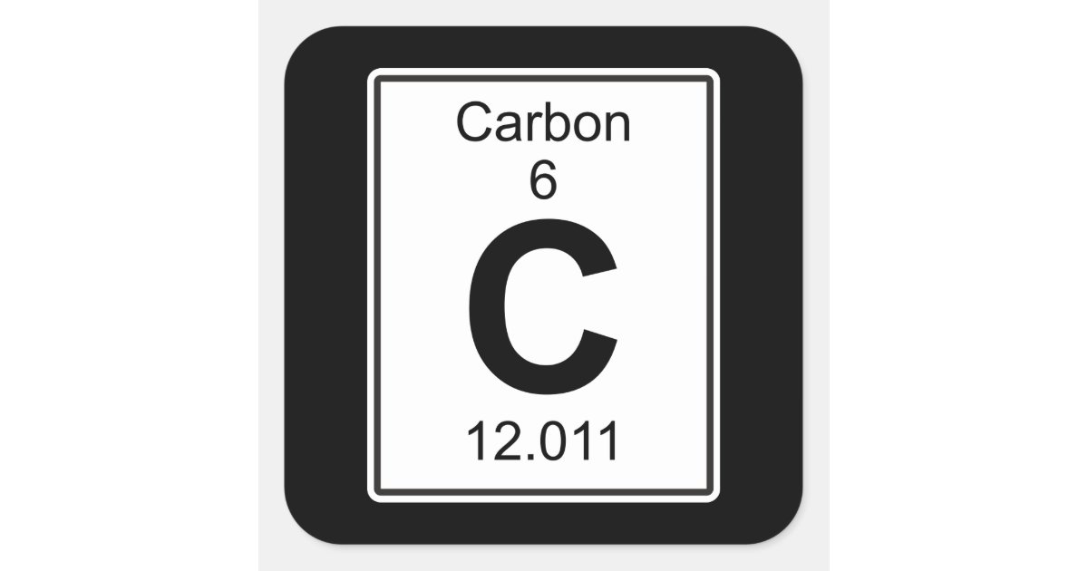 C - Carbon Square Sticker | Zazzle