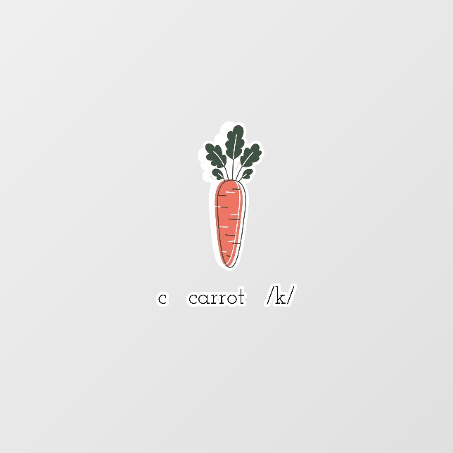 c  carrot  /k/  wall decal (Front)
