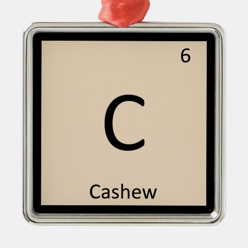 C _ Cashew Nut Chemistry Periodic Table Symbol Metal Ornament