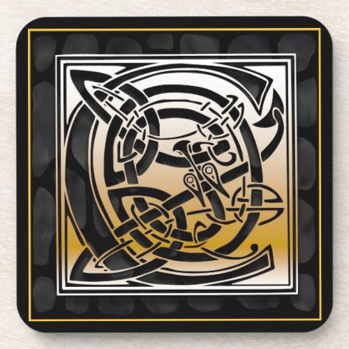 âCâ Celtic Black Stone Monogram Coasters