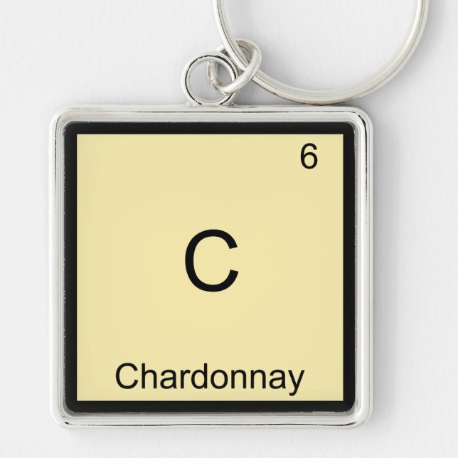 C - Chardonnay Funny Chemistry Element Symbol Tee Keychain (Front)