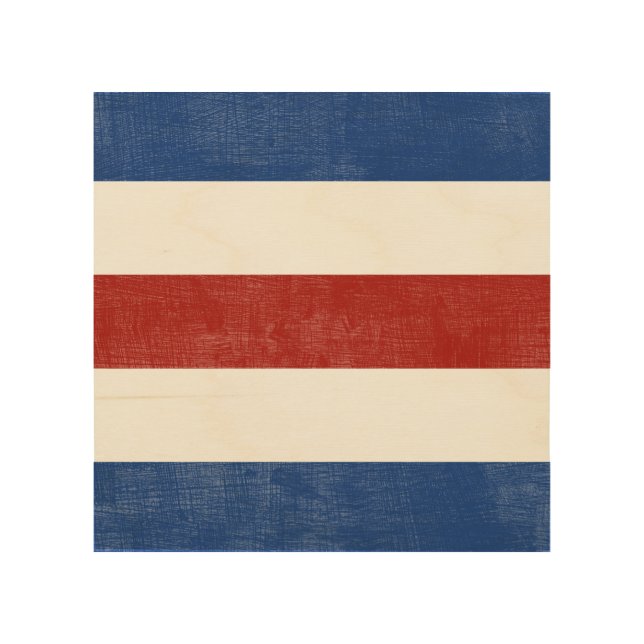 C Charlie Nautical Alphabet Signal Flag Wood Wall Art (Front)