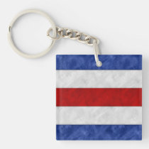 C Charlie Watercolor Nautical Signal Maritime Flag Keychain