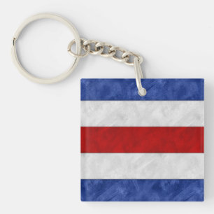 C Charlie Watercolor Nautical Signal Maritime Flag Keychain