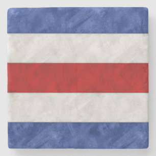 C Charlie Watercolor Nautical Signal Maritime Flag Stone Coaster