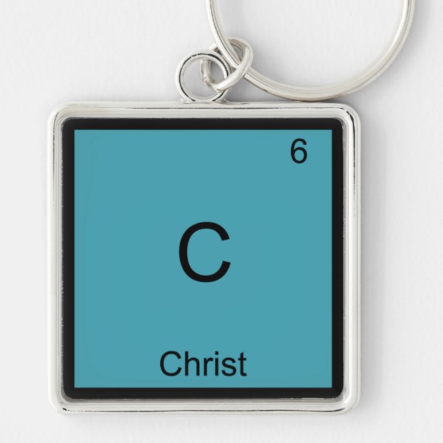 C - Christ Jesus Chemistry Element Symbol T-Shirt Keychain (Front)