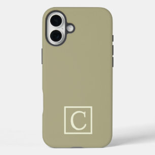 C Classic Calm — Sage Green & White Script iPhone 16 Plus Case