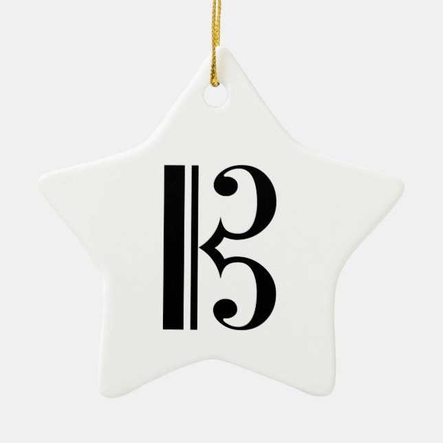 C-Clef Ceramic Ornament (Front)
