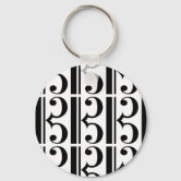 Bridge keychain with cut-out alto clef