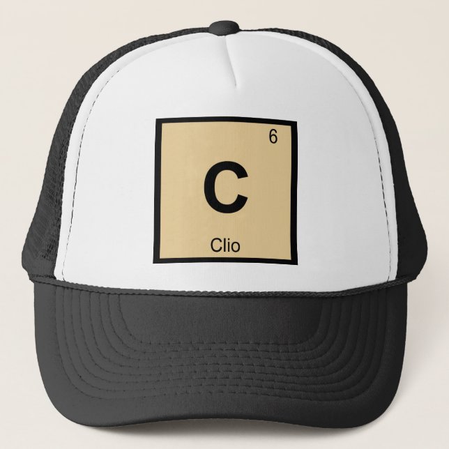 C - Clio Muse Chemistry Periodic Table Symbol Trucker Hat (Front)