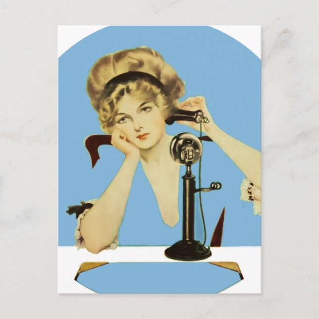 C Coles Phillips ‘Fadeaway Girl’ “Long Distance" Postcard (Front)