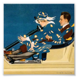 C Coles Phillips Hosiery Ad in Vintage Roadster Photo Print
