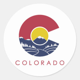 C Colorado Classic Round Sticker