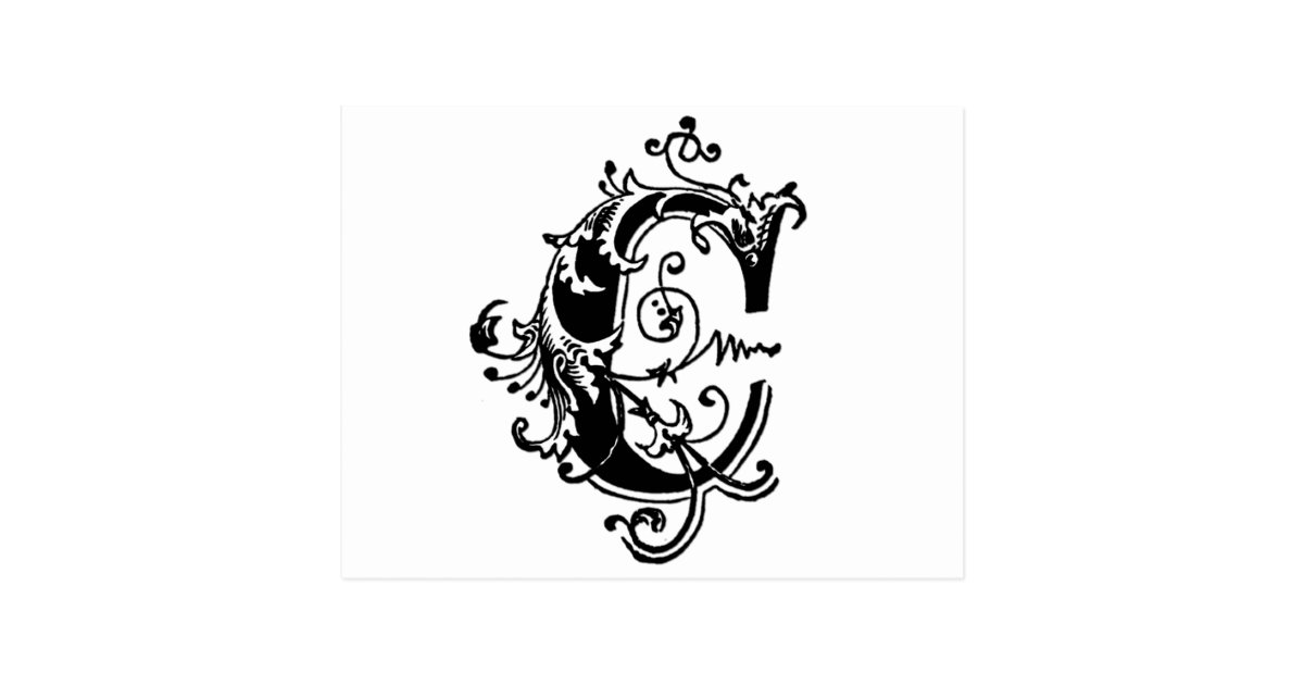 C Decorative Letter Postcard | Zazzle.com