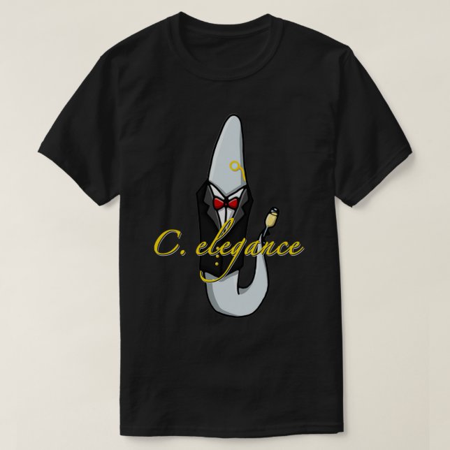 C elegance elegans science funny T-Shirt (Design Front)