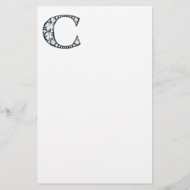C Faux-"Diamond" Monogram Stationery (Front)