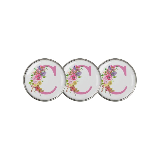 C Floral Golf Ball Marker (3 Up)