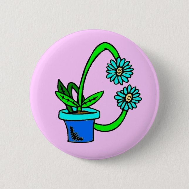 C - Flowers Monogram Button (Front)