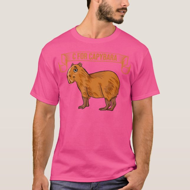 C For Capybara Capy Birthday Cappybara Capybara T-Shirt (Front)