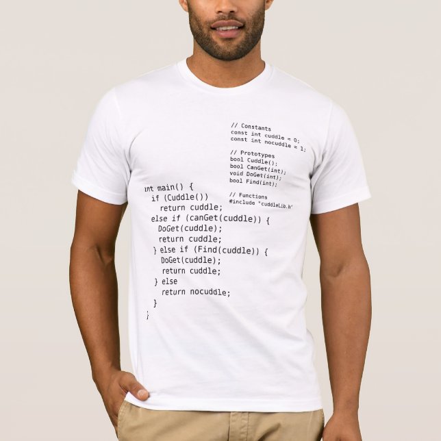 C++ geeky complete cuddle program shirt (Front)