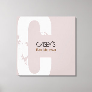 C Initial Collection Bar Bat Mitzvah Sign-In Board Canvas Print