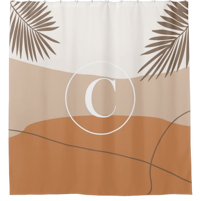 C - Initial Monogram Letter C Abstract Design Shower Curtain (Front)