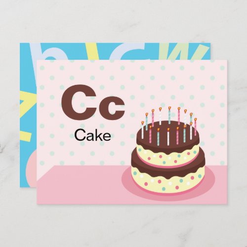 C is for Cake _ Alphabet Flash Card